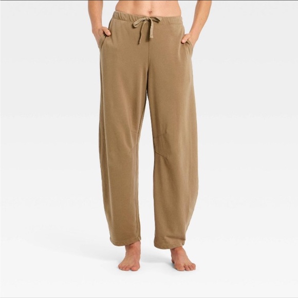 Auden Pants - NEW Auden French Terry Barrel Leg Lounge Pants Brown